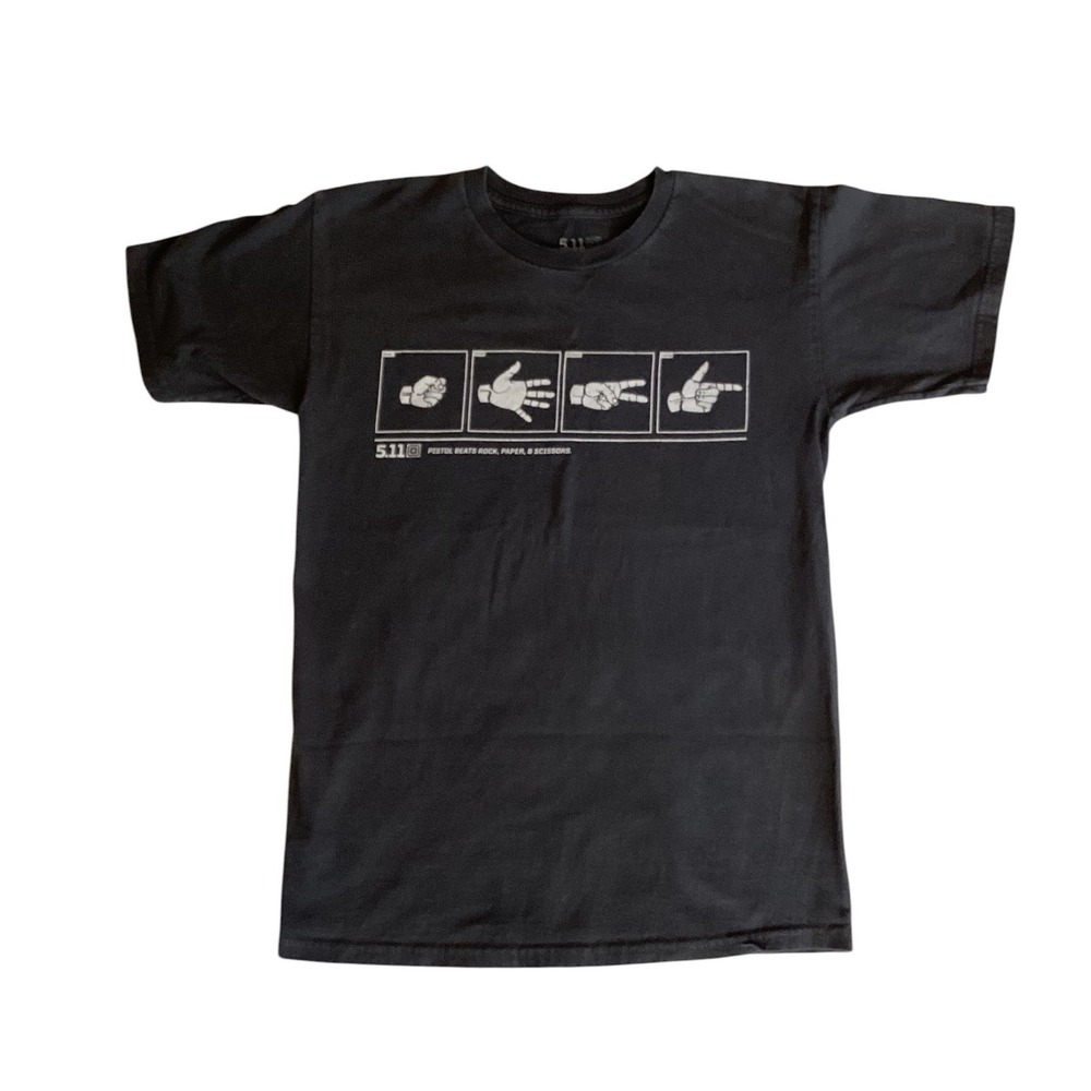 5.11 Tactical Mens Pistol Beats Rock Paper Scissors Graphic T-Shirt Black Small
